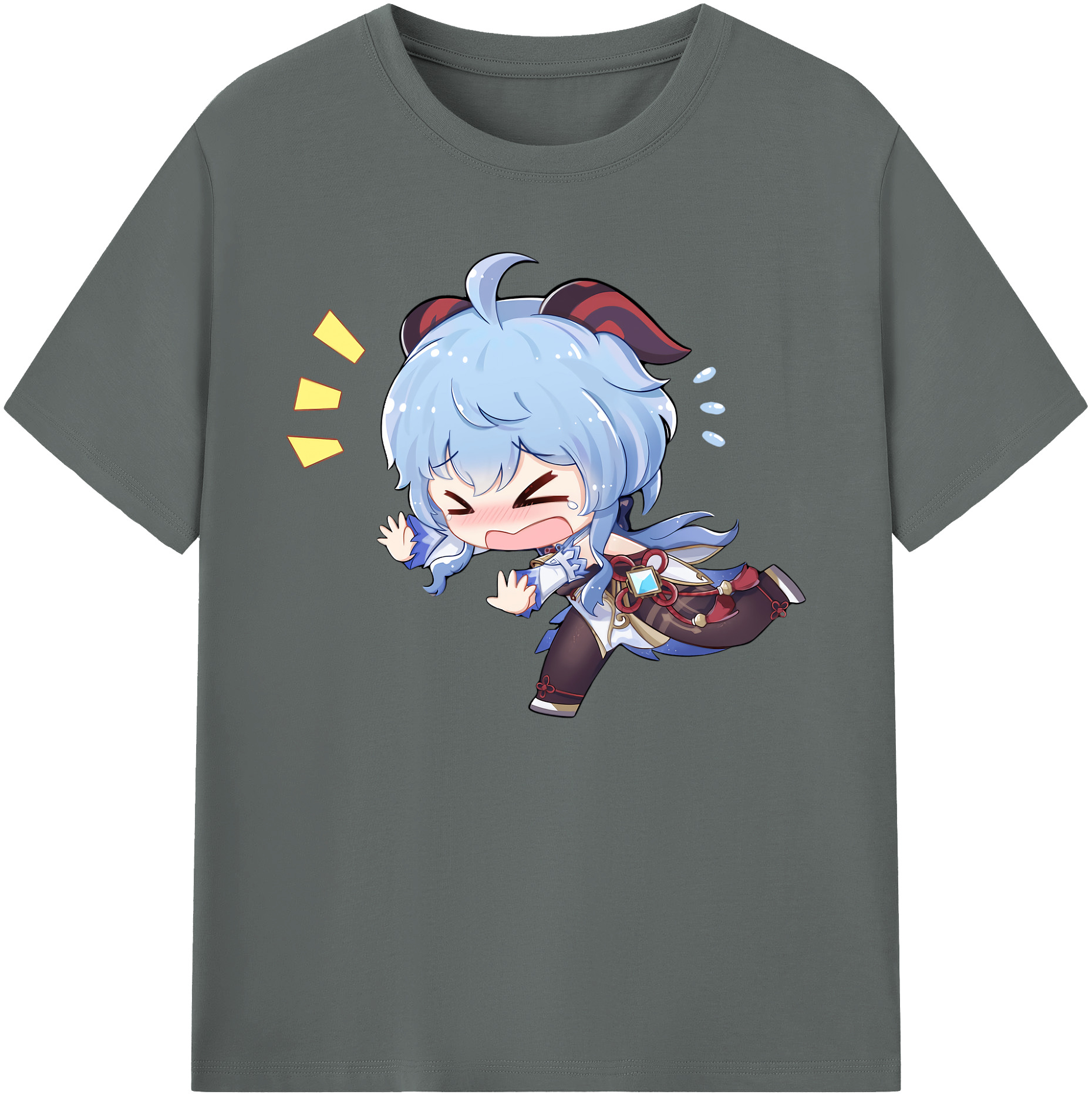 げんし神 甘雨 かんう genshin Ganyu 綿100％ メンズ半袖Tシャツ｜肌触りやわらか＆通気性